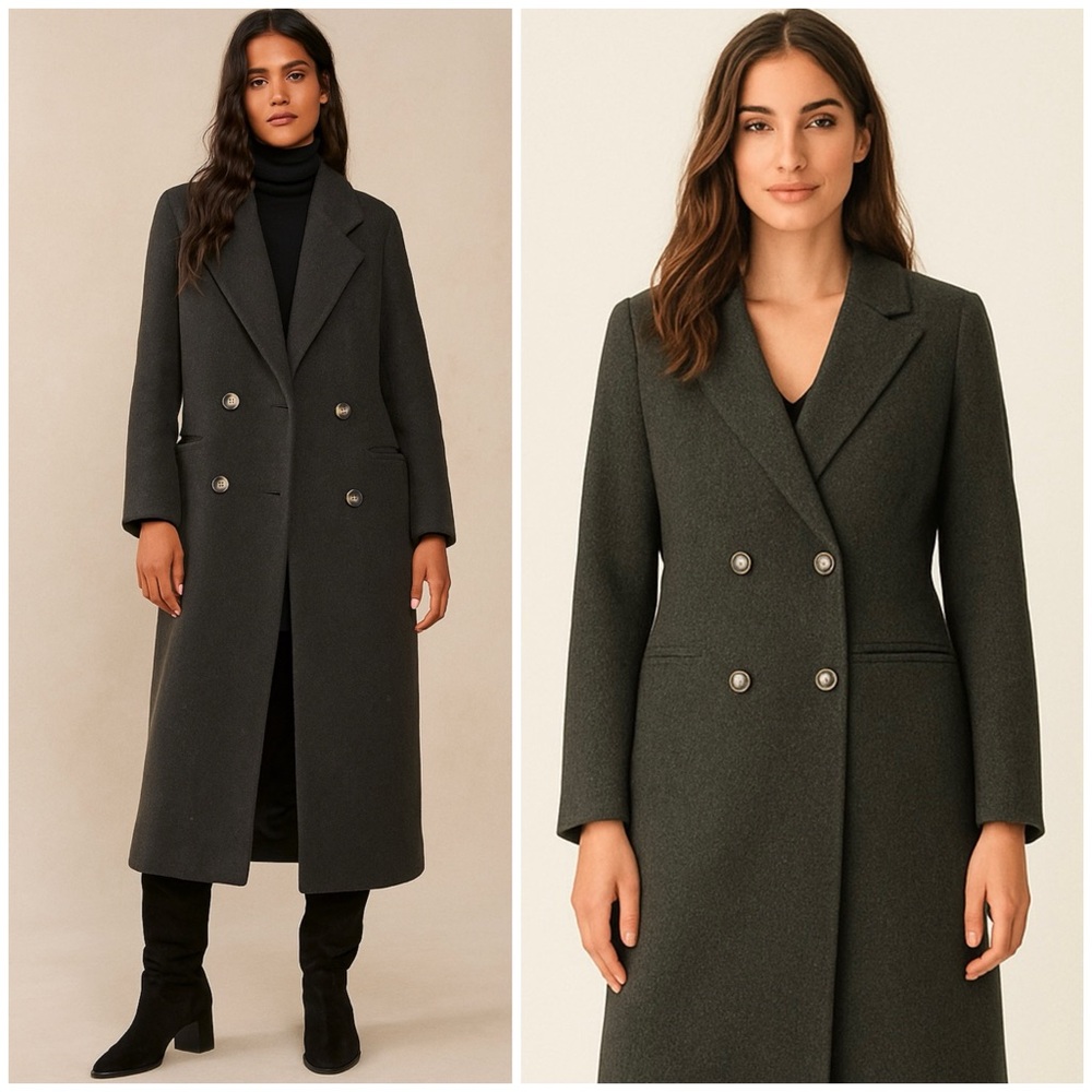 Vintage Union Made Regency Cashmere Baltmans NY Double-Breasted Dark Gray Coat 4 - Picture 4 of 15